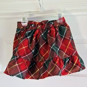 Gymboree Plaid Ruffle‎ Skirt Holiday Traditions Girl's Size 3 Adjustable Waist